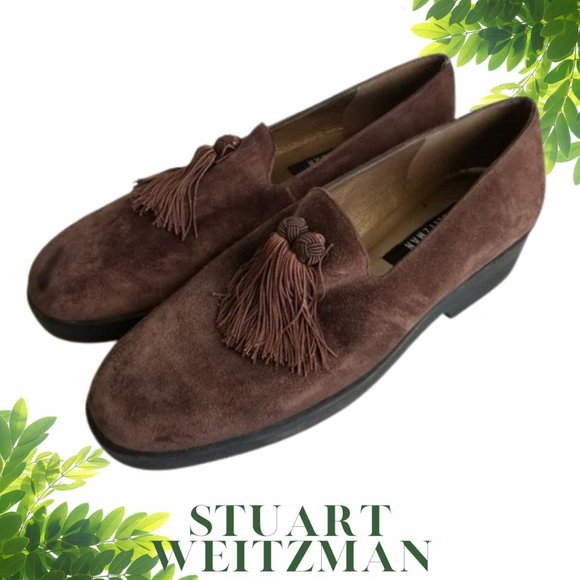 Stuart Weitzman Shoes - Stuart Weitzman tassel suede loafers choc brown 8M